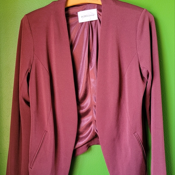 BCBGeneration Sweaters - BCBG maroon, structured cardigan